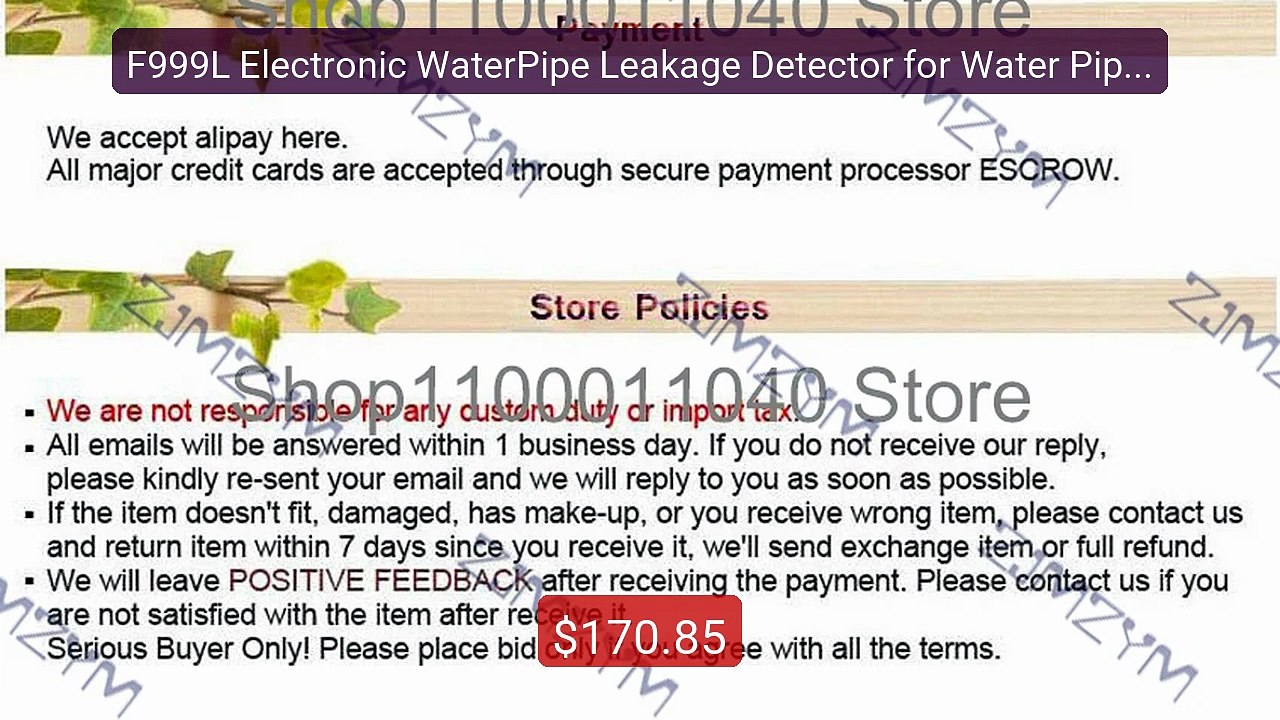 F999L Electronic WaterPipe Leakage Detector for Water Pipe Tube Wat... -- Top Rated 2026 | Buy Now!