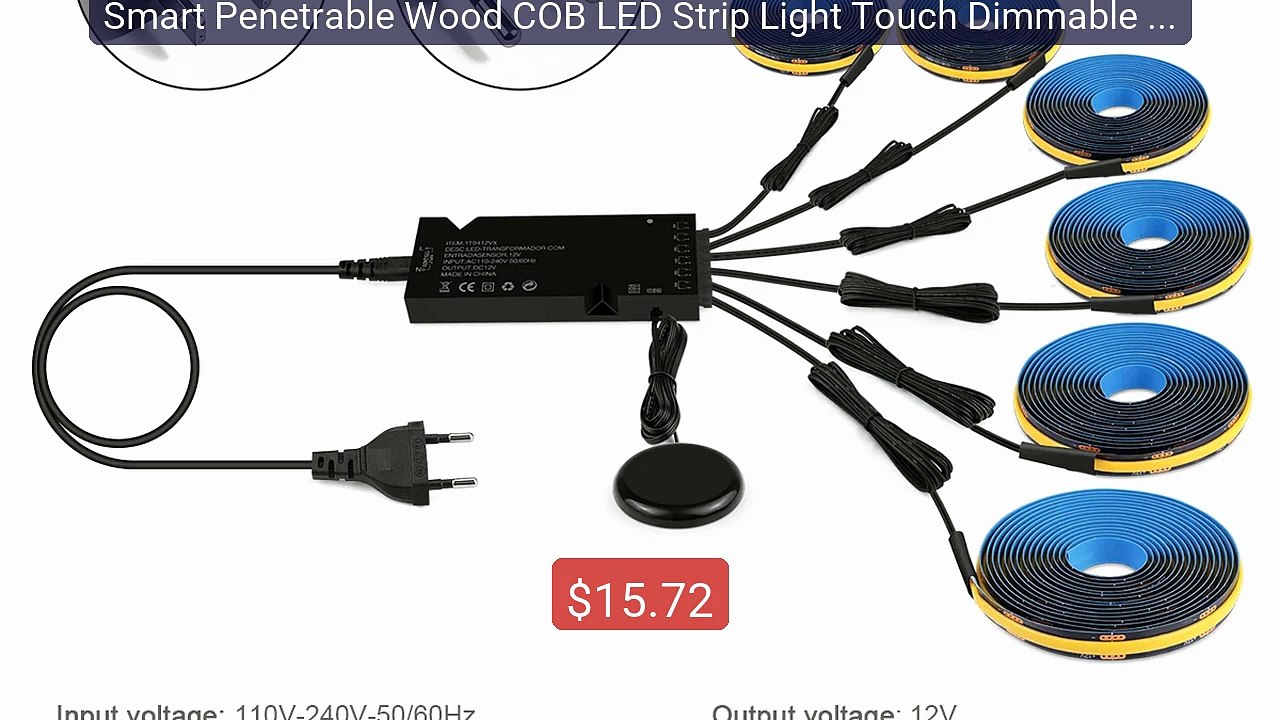 Smart Penetrable Wood COB LED Strip Light Touch Dimmable Blac... -- Amazing Value 2026 | Must Have!