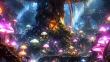 Escape to an Impossible Glowing Mushroom Paradise | Cinematic Fantasy Relaxation 4K