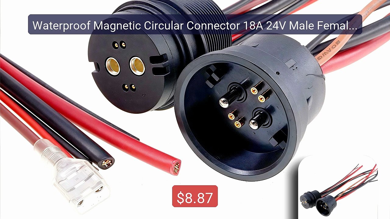 Waterproof Magnetic Circular Connector 18A 24V Male Female 4+2 Pin ... -- Top Rated 2026 | Buy Now!