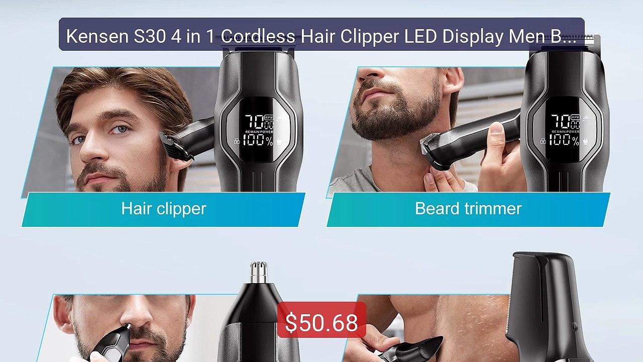 Kensen S30 4 in 1 Cordless Hair Clipper LED Display Men Beard/... -- Best Buy 2026 | Great Quality!