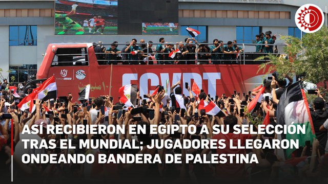 Con bandera palestina y acompañados por miles de aficionados: así regresó la selección de Egipto a su país tras el Mundial