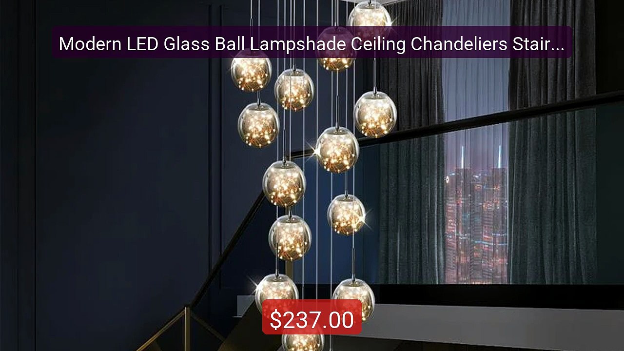 Modern LED Glass Ball Lampshade Ceiling Chandeliers Staircase... -- Amazing Value 2026 | Must Have!