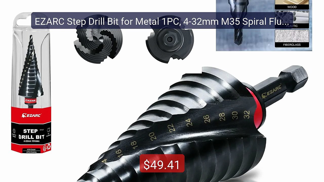 EZARC Step Drill Bit for Metal 1PC, 4-32mm M35 Spiral Flute Unibit... -- Best Deal 2026 | Shop Now!