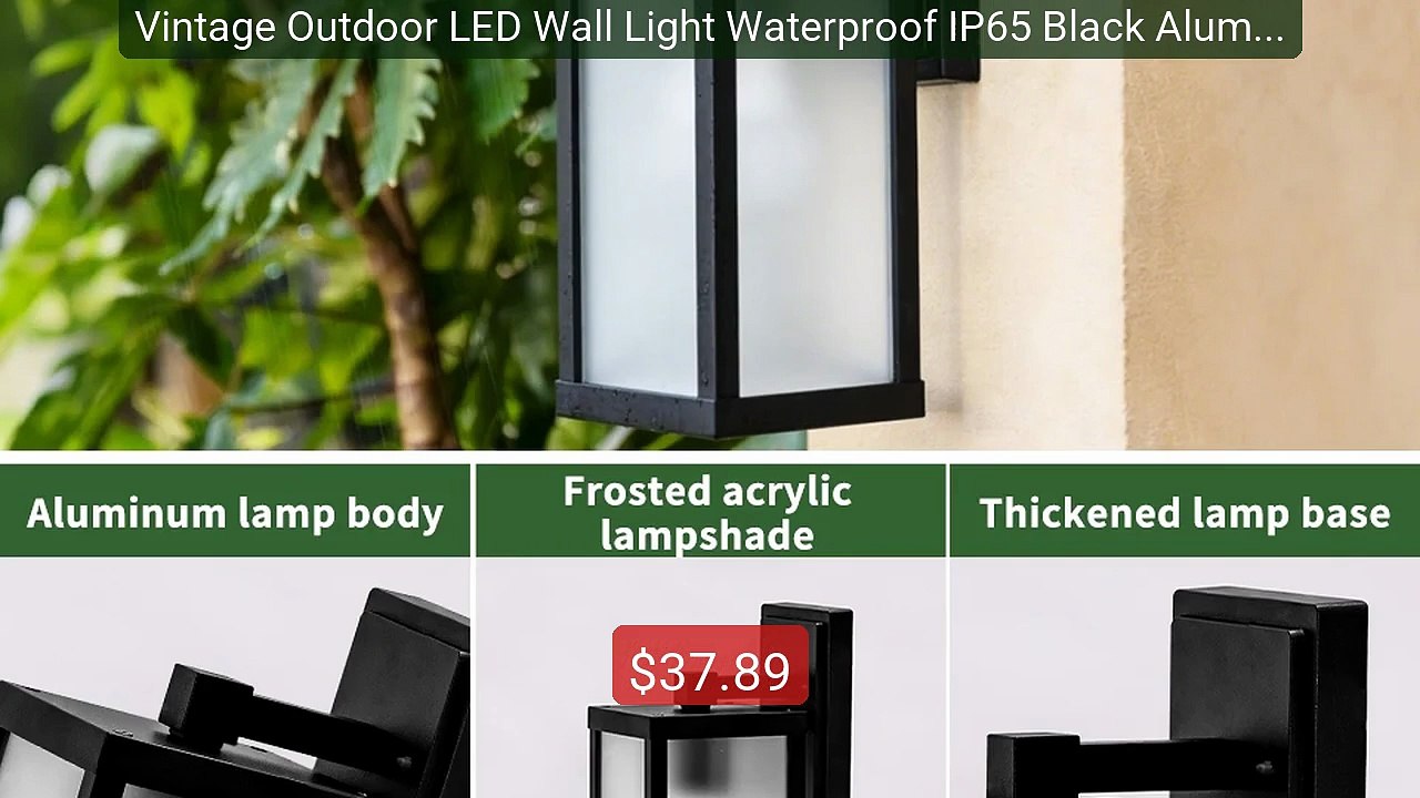 Vintage Outdoor LED Wall Light Waterproof IP65 Black Aluminum Outs... -- Best Deal 2026 | Shop Now!