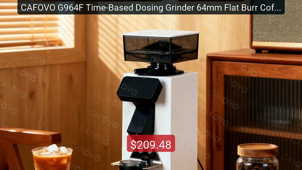 CAFOVO G964F Time-Based Dosing Grinder 64mm Flat Burr Coffee G... -- Hot Deal 2026 | Limited Offer!