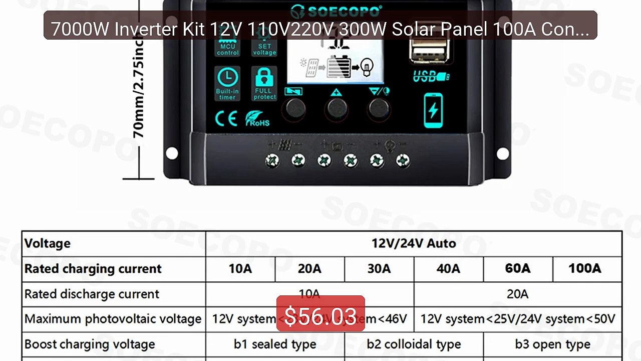 7000W Inverter Kit 12V 110V220V 300W Solar Panel 100A Controller &... -- Best Deal 2026 | Shop Now!