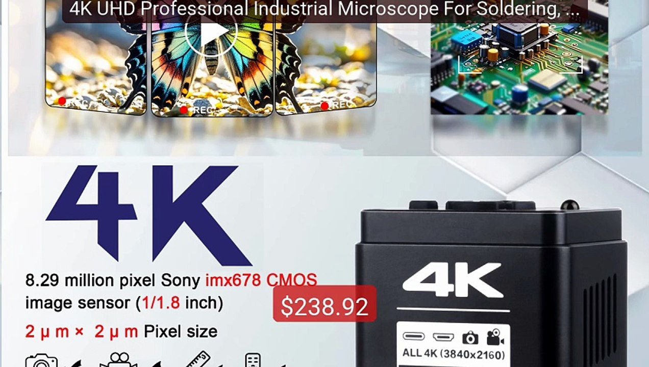 4K UHD Professional Industrial Microscope For Soldering, HDMI USB D... -- Top Rated 2026 | Buy Now!