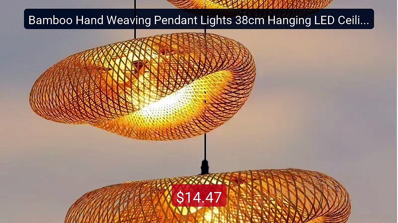 Bamboo Hand Weaving Pendant Lights 38cm Hanging LED Ceiling La... -- Hot Deal 2026 | Limited Offer!