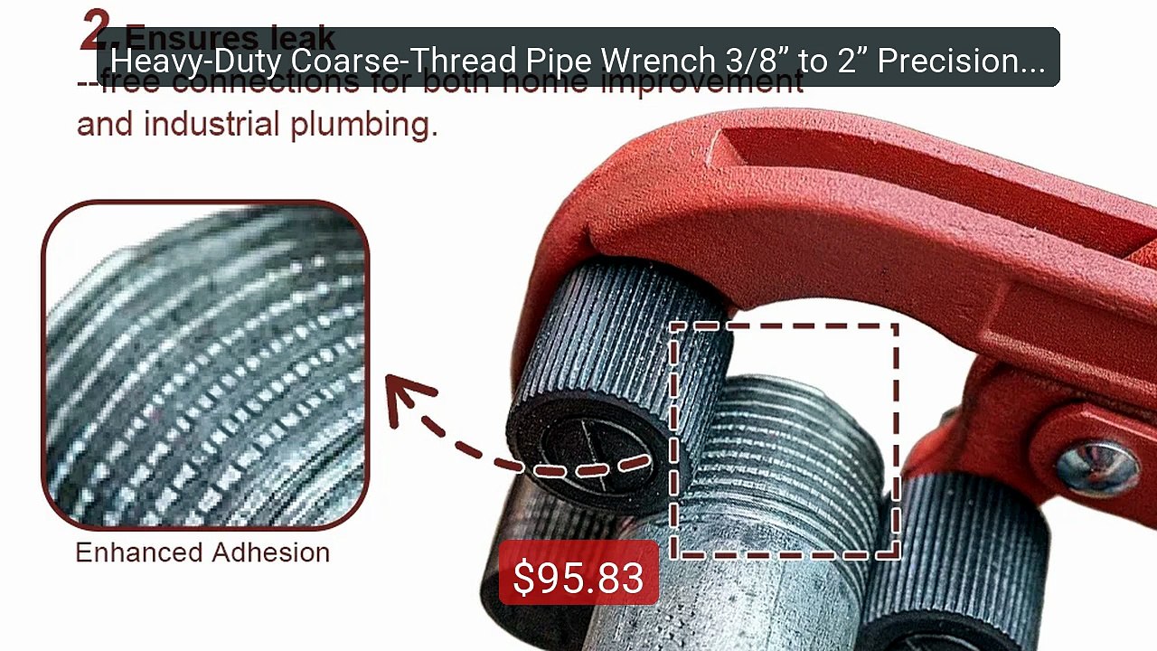 Heavy-Duty Coarse-Thread Pipe Wrench 3/8” to 2” Precision Adjustabl... -- Top Rated 2026 | Buy Now!