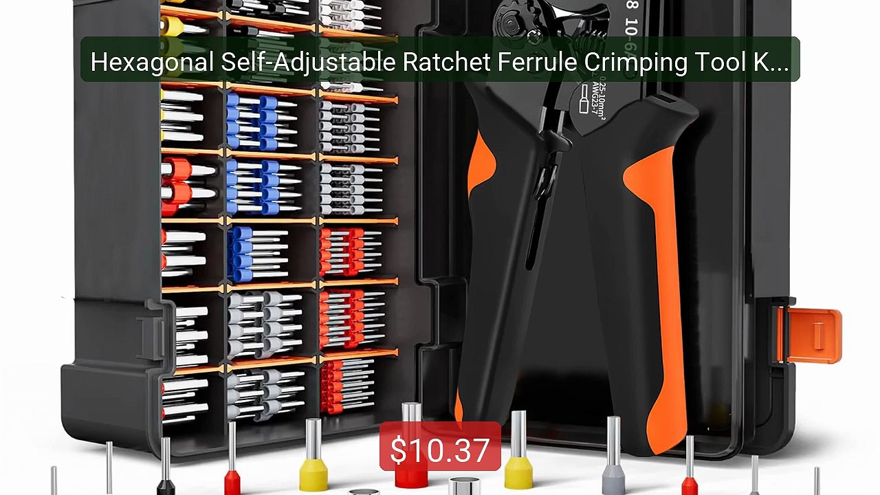 Hexagonal Self-Adjustable Ratchet Ferrule Crimping Tool Kit 23-7AWG... -- Top Rated 2026 | Buy Now!