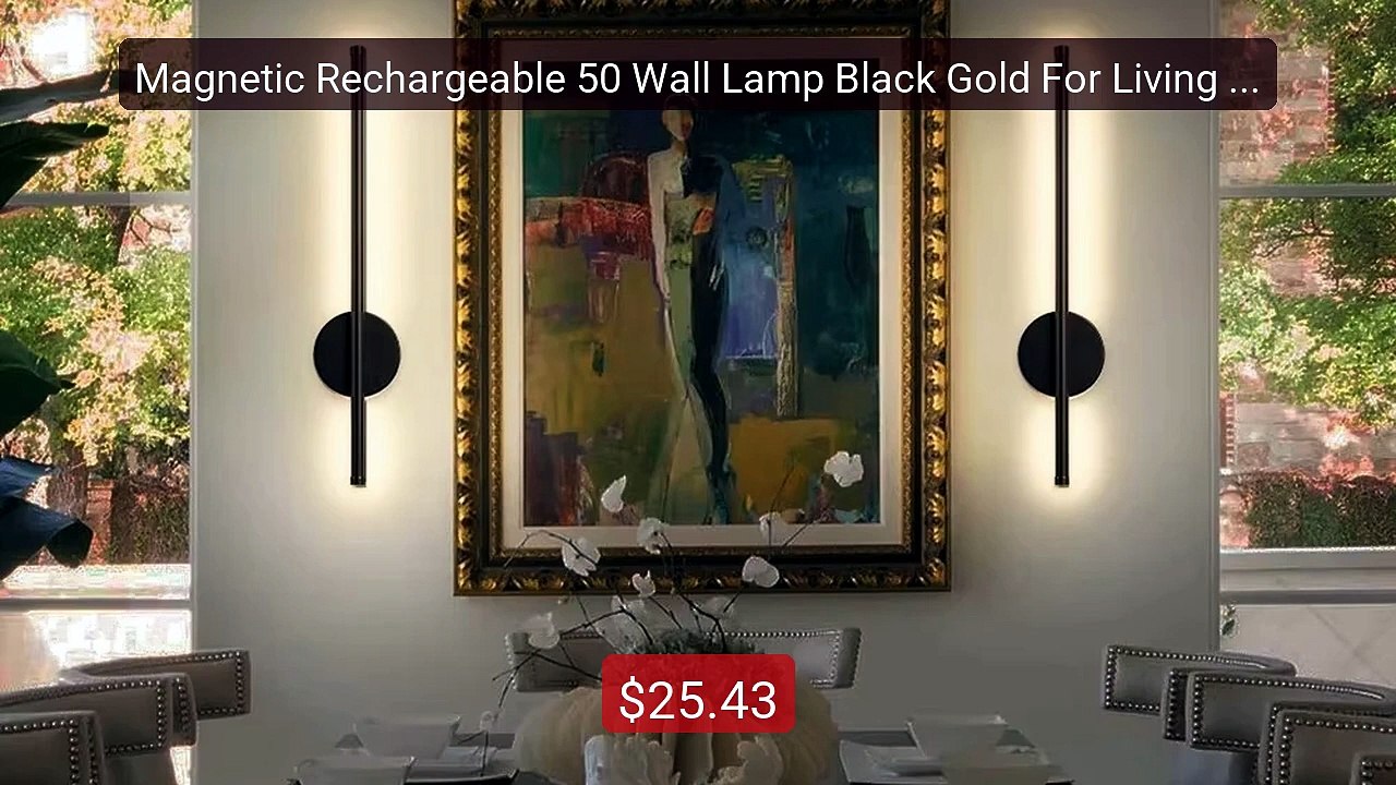 Magnetic Rechargeable 50 Wall Lamp Black Gold For Living Ro... -- Top Pick 2026 | Unbeatable Price!
