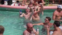 England fans make a splash at pool party ahead of World cup quarter-final
