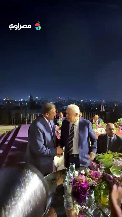 المستشار مرتضى منصور خلال حفل زفاف نجل الإعلامي نشأت الديهي