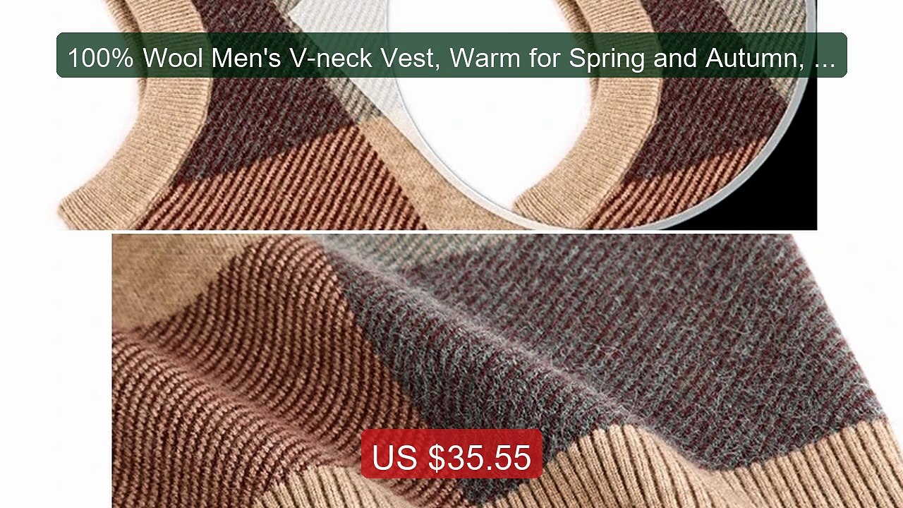 100% Wool Men's V-neck Vest, Warm for Spring and Autumn, Daily... -- Hot Deal 2026 | Limited Offer!