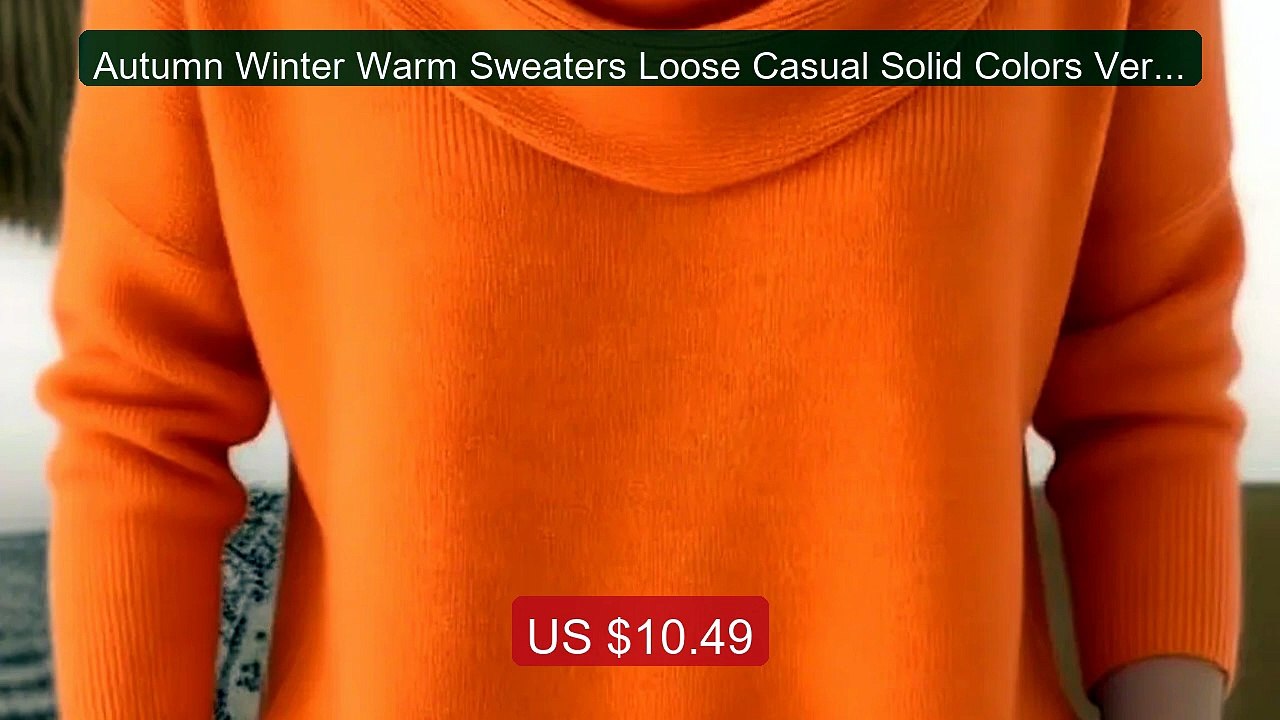 Autumn Winter Warm Sweaters Loose Casual Solid Colors Versatil... -- Hot Deal 2026 | Limited Offer!