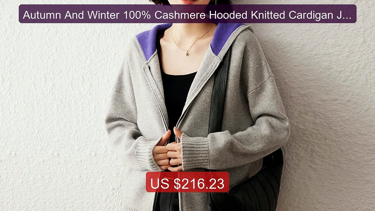 Autumn And Winter 100% Cashmere Hooded Knitted Cardigan Jacket New... -- Best Deal 2026 | Shop Now!