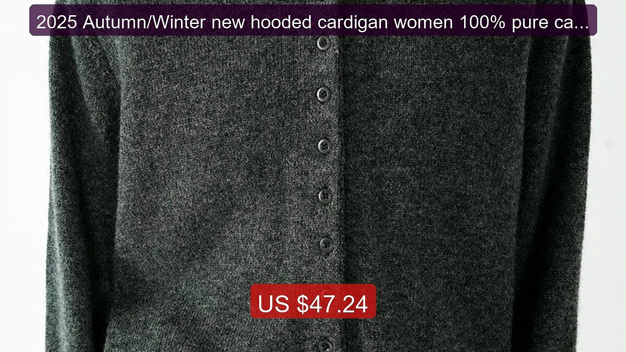 2025 Autumn/Winter new hooded cardigan women 100% pure cashmere sw... -- Best Deal 2026 | Shop Now!
