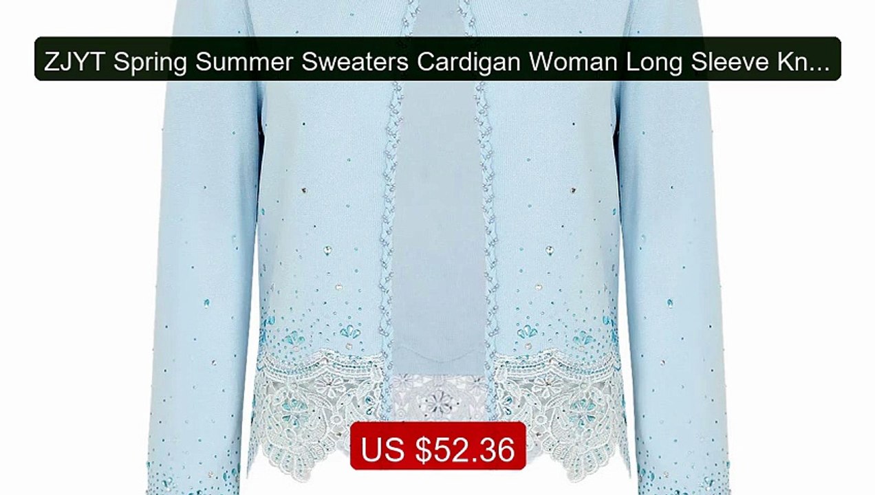 ZJYT Spring Summer Sweaters Cardigan Woman Long Sleeve Knitted... -- Hot Deal 2026 | Limited Offer!