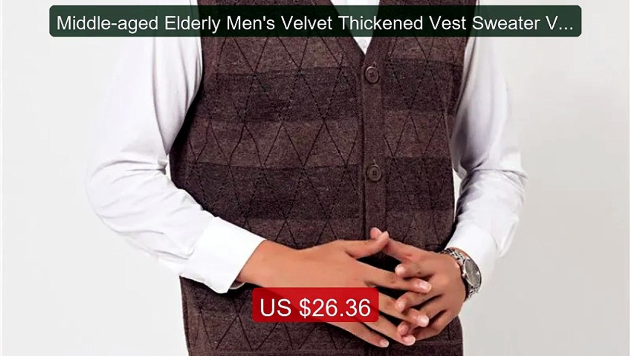 Middle-aged Elderly Men's Velvet Thickened Vest Sweater Vest ... -- Amazing Value 2026 | Must Have!