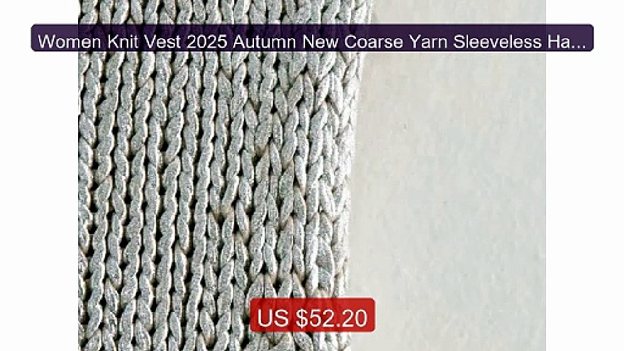 Women Knit Vest 2025 Autumn New Coarse Yarn Sleeveless Harajuku O-... -- Best Deal 2026 | Shop Now!