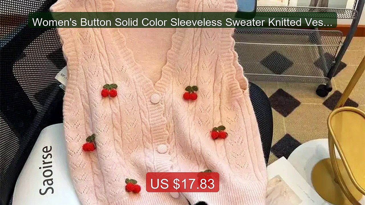 Women's Button Solid Color Sleeveless Sweater Knitted Vest Cardiga... -- Best Deal 2026 | Shop Now!