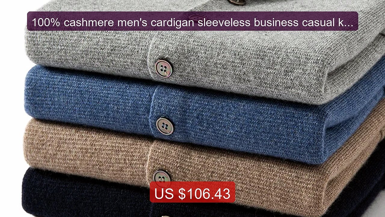 100% cashmere men's cardigan sleeveless business casual knitte... -- Hot Deal 2026 | Limited Offer!