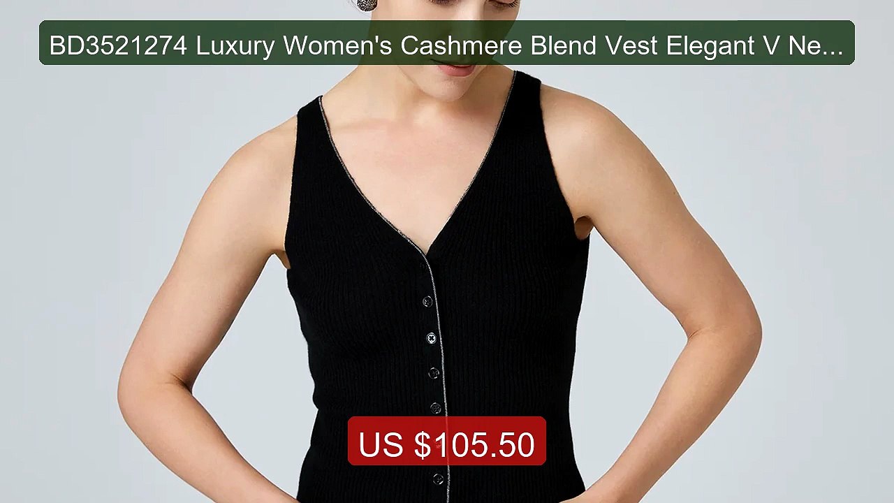 BD3521274 Luxury Women's Cashmere Blend Vest Elegant V Neck... -- Top Pick 2026 | Unbeatable Price!