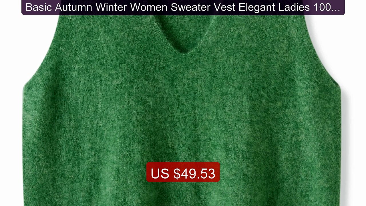 Basic Autumn Winter Women Sweater Vest Elegant Ladies 100% Merino W... -- Top Rated 2026 | Buy Now!