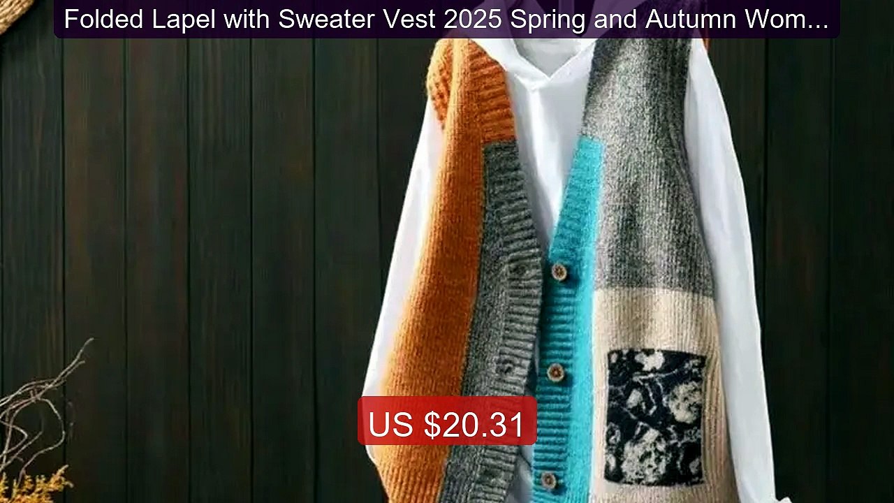 Folded Lapel with Sweater Vest 2025 Spring and Autumn Women's ... -- Best Buy 2026 | Great Quality!