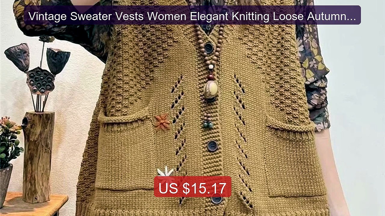 Vintage Sweater Vests Women Elegant Knitting Loose Autumn H... -- Top Pick 2026 | Unbeatable Price!