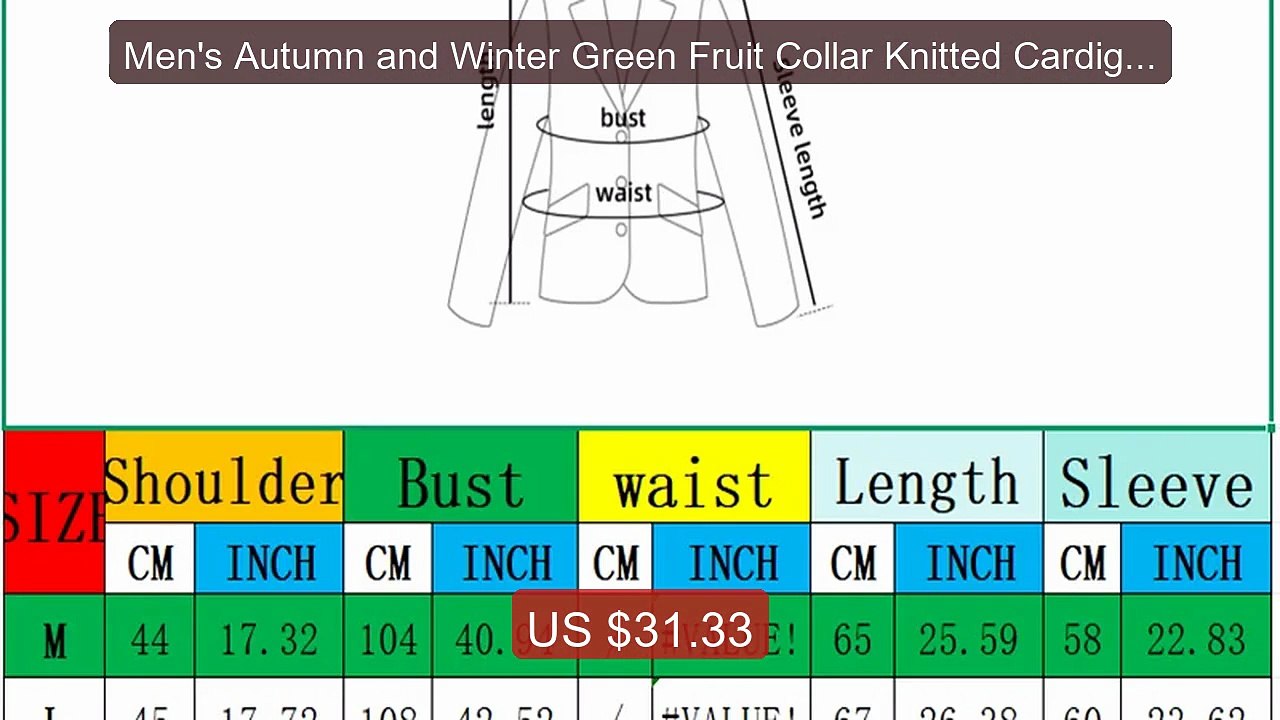 Men's Autumn and Winter Green Fruit Collar Knitted Cardigan... -- Top Pick 2026 | Unbeatable Price!