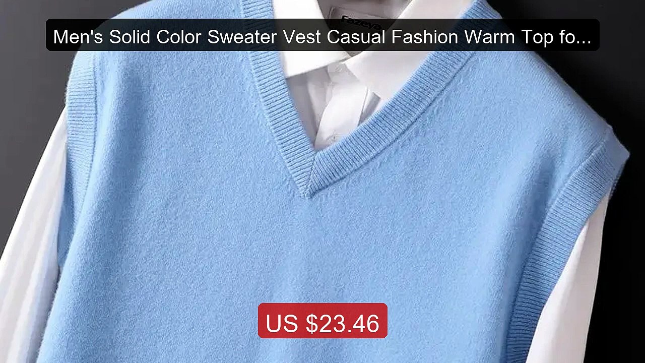 Men's Solid Color Sweater Vest Casual Fashion Warm Top for All... -- Hot Deal 2026 | Limited Offer!