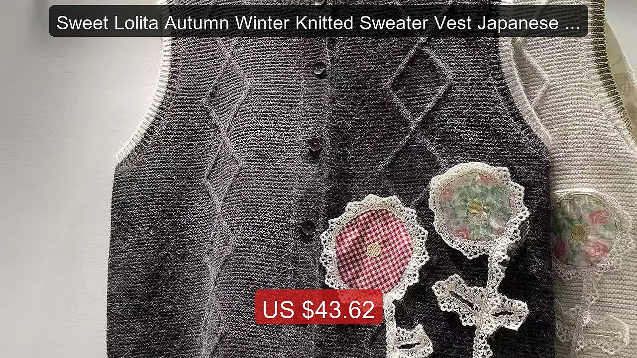 Sweet Lolita Autumn Winter Knitted Sweater Vest Japanese Kawaii Bei... -- Top Rated 2026 | Buy Now!