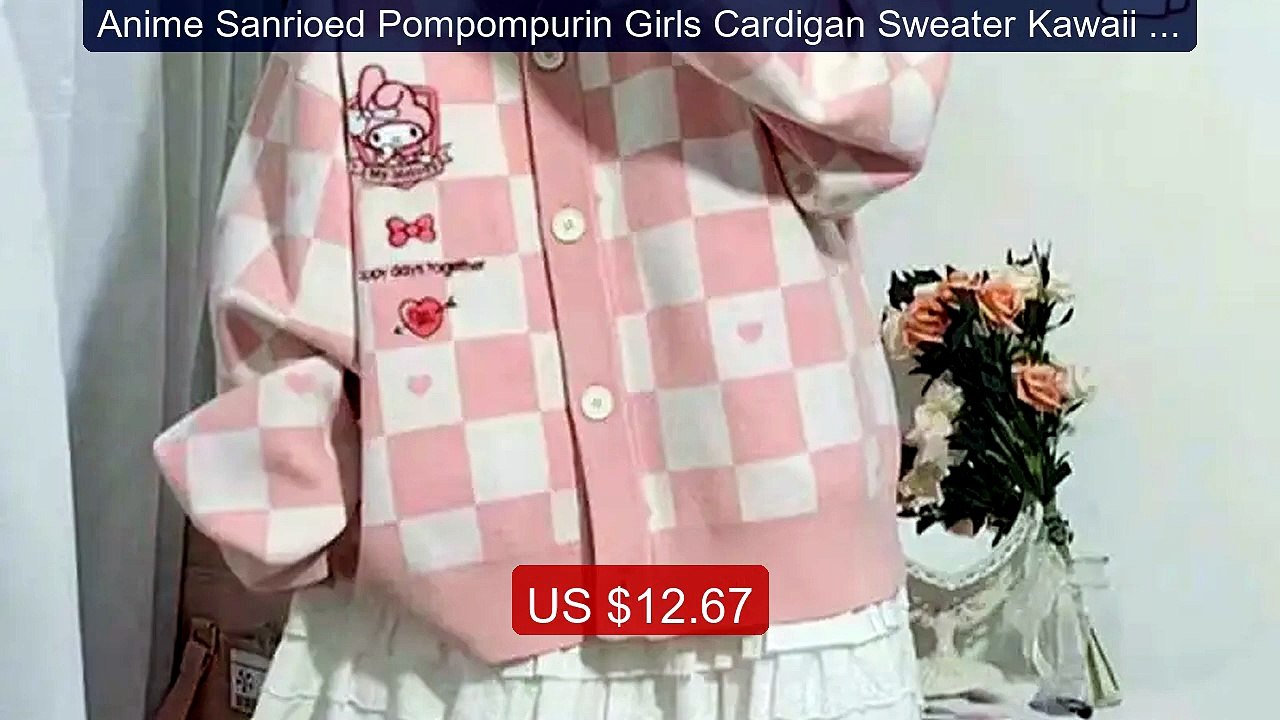 Anime Sanrioed Pompompurin Girls Cardigan Sweater Kawaii Ku... -- Top Pick 2026 | Unbeatable Price!