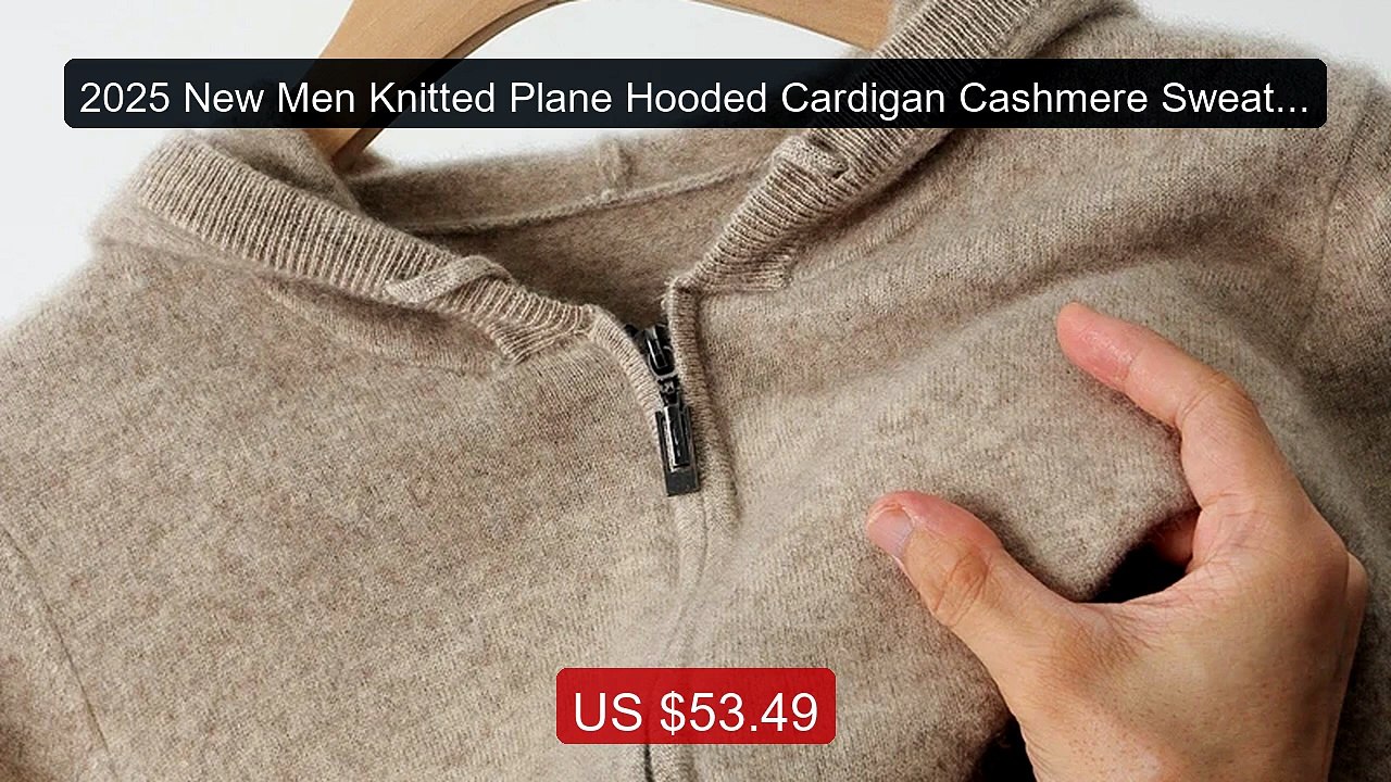 2025 New Men Knitted Plane Hooded Cardigan Cashmere Sweater... -- Top Pick 2026 | Unbeatable Price!
