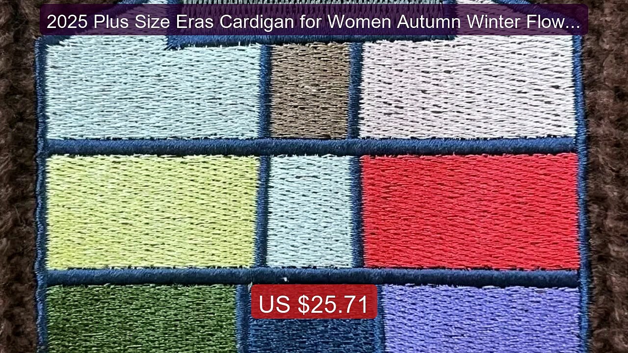 2025 Plus Size Eras Cardigan for Women Autumn Winter Flower Em... -- Best Buy 2026 | Great Quality!