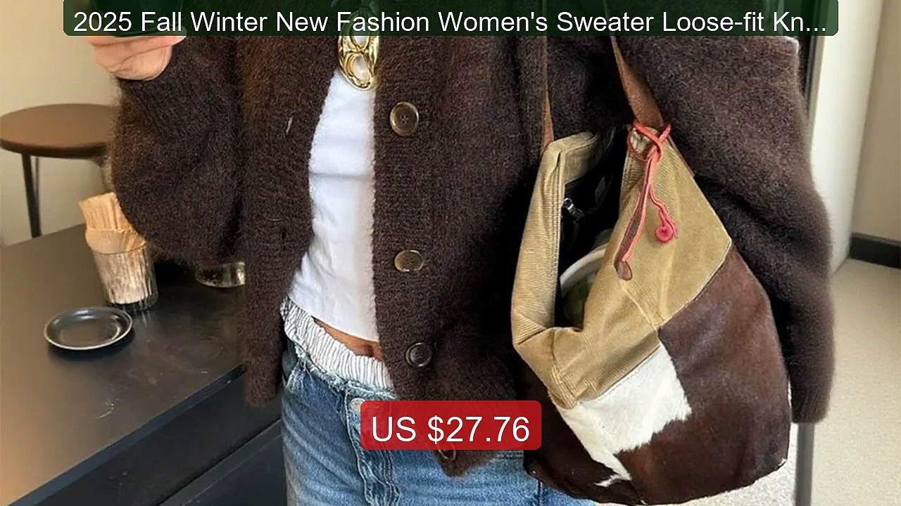 2025 Fall Winter New Fashion Women's Sweater Loose-fit Knit Ca... -- Hot Deal 2026 | Limited Offer!