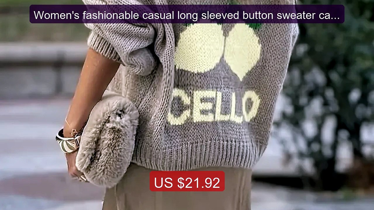 Women's fashionable casual long sleeved button sweater cardigan so... -- Best Deal 2026 | Shop Now!