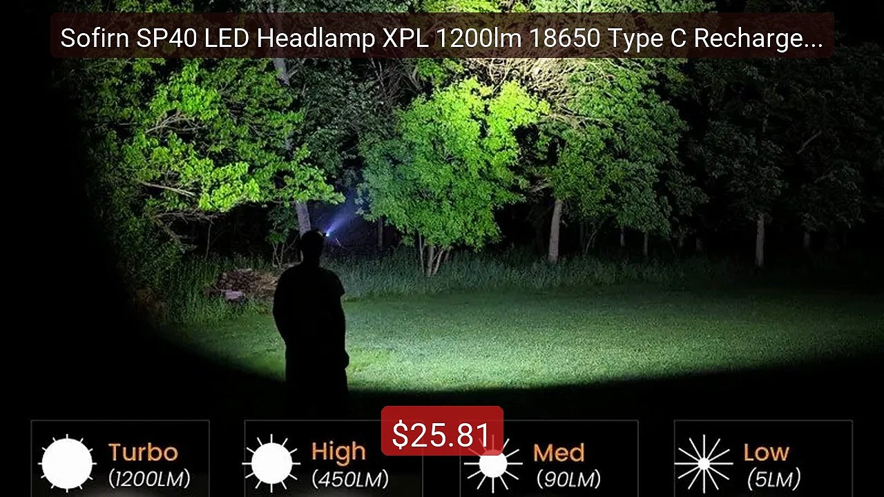 Sofirn SP40 LED Headlamp XPL 1200lm 18650 Type C Rechargeable... -- Amazing Value 2026 | Must Have!