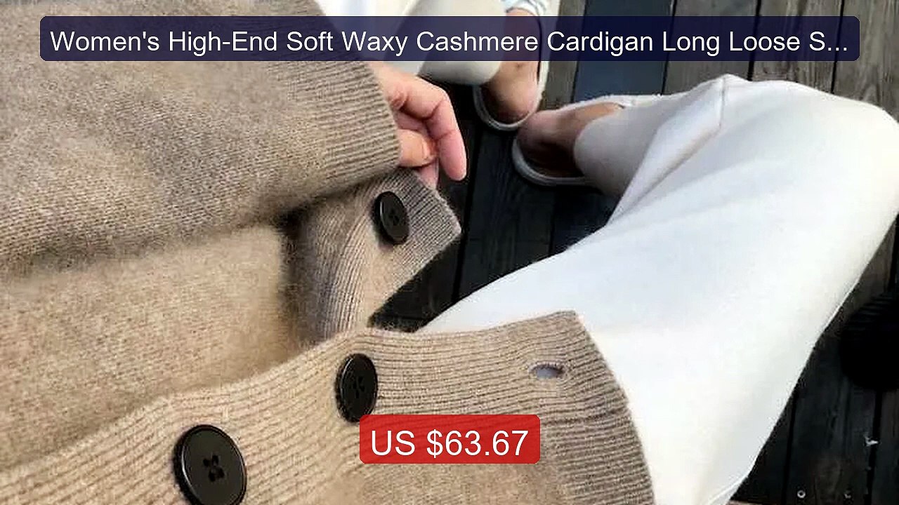 Women's High-End Soft Waxy Cashmere Cardigan Long Loose Sweater Cla... -- Top Rated 2026 | Buy Now!