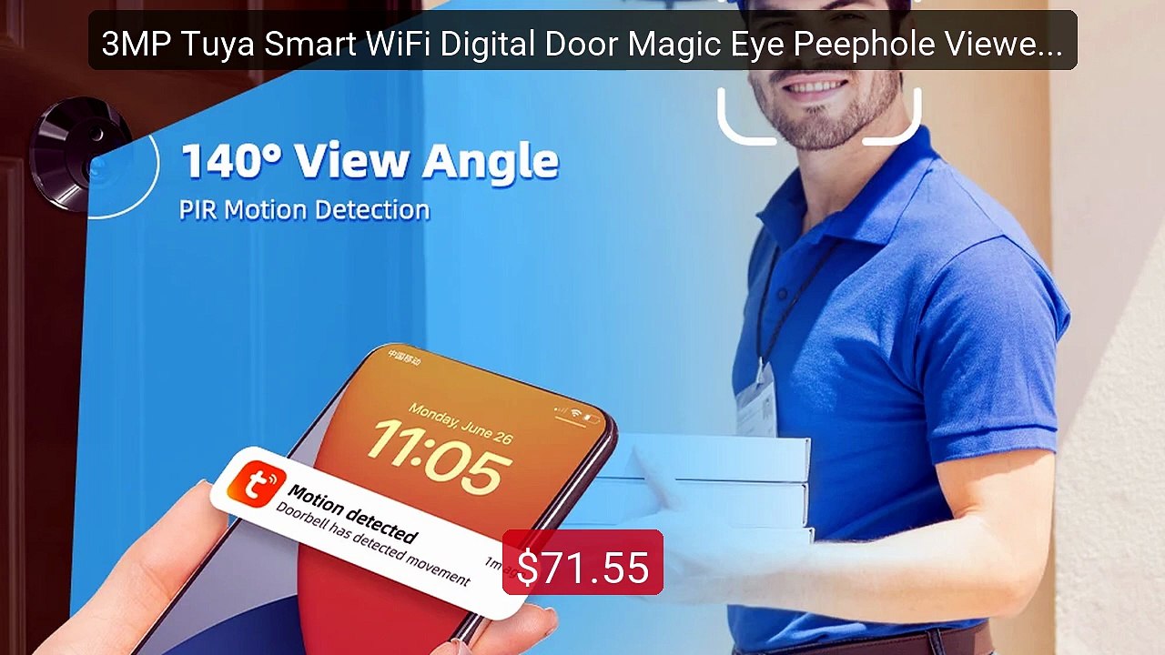 3MP Tuya Smart WiFi Digital Door Magic Eye Peephole Viewer PIR Moti... -- Top Rated 2026 | Buy Now!