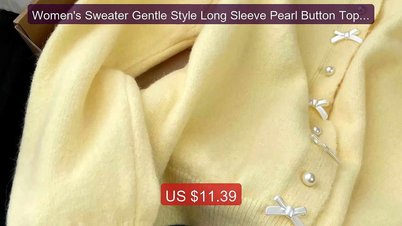 Women's Sweater Gentle Style Long Sleeve Pearl Button Top S... -- Top Pick 2026 | Unbeatable Price!