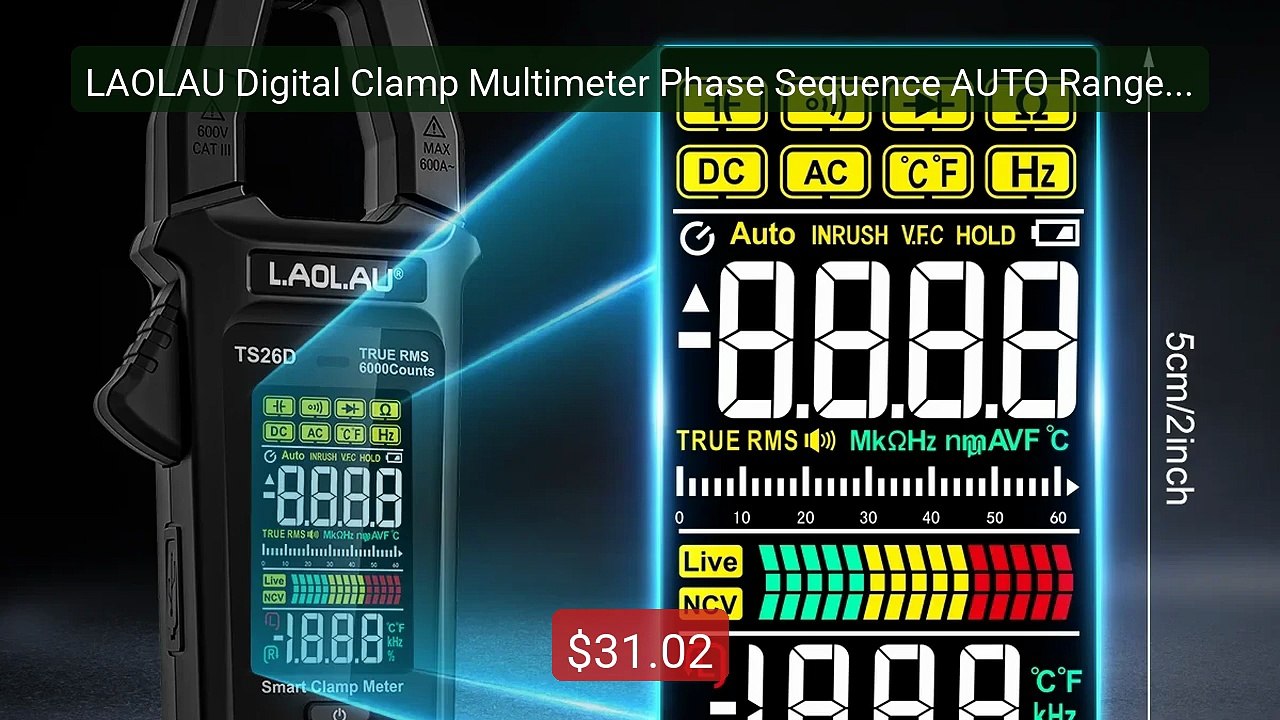 LAOLAU Digital Clamp Multimeter Phase Sequence AUTO Range Color Scr... -- Top Rated 2026 | Buy Now!