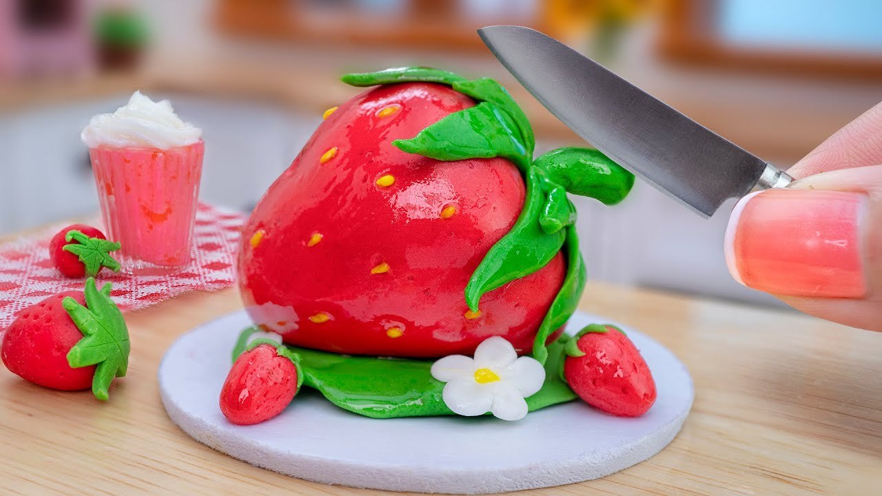 Amazing Strawberry Cake Decorating Ideas 🍓 Mini Yummy Make Easy Fondant Cake in Miniature Kitchen