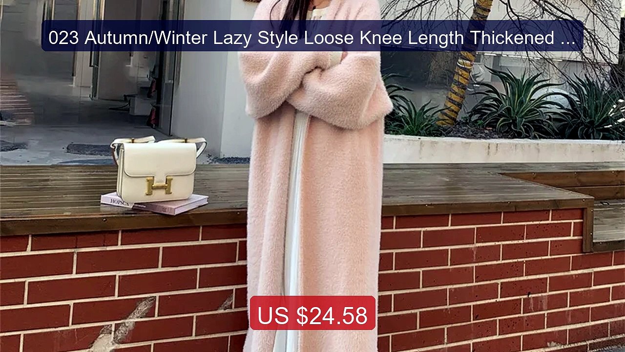 023 Autumn/Winter Lazy Style Loose Knee Length Thickened Pure... -- Amazing Value 2026 | Must Have!