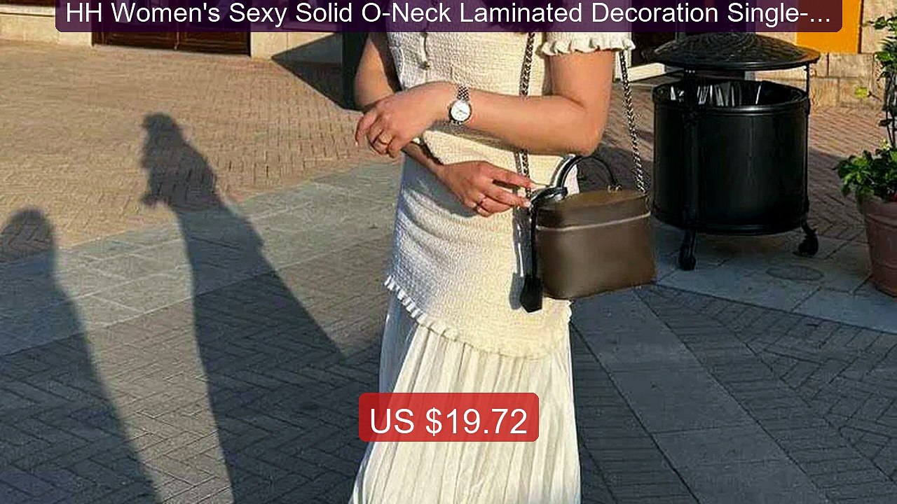 HH Women's Sexy Solid O-Neck Laminated Decoration Single-brea... -- Amazing Value 2026 | Must Have!