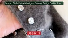 Women Fluffy Knitted Cardigans Sweater Design Double Breasted ... -- Best Buy 2026 | Great Quality!