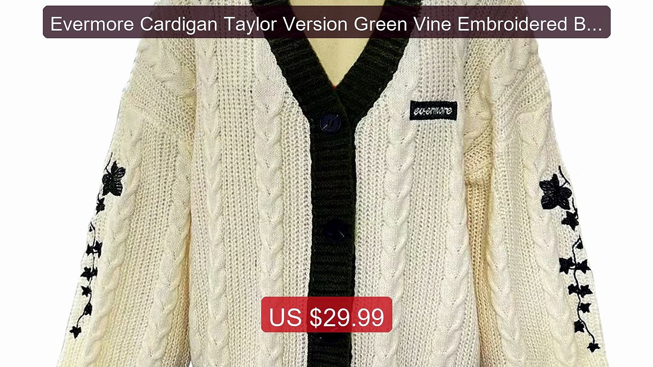 Evermore Cardigan Taylor Version Green Vine Embroidered Button... -- Best Buy 2026 | Great Quality!