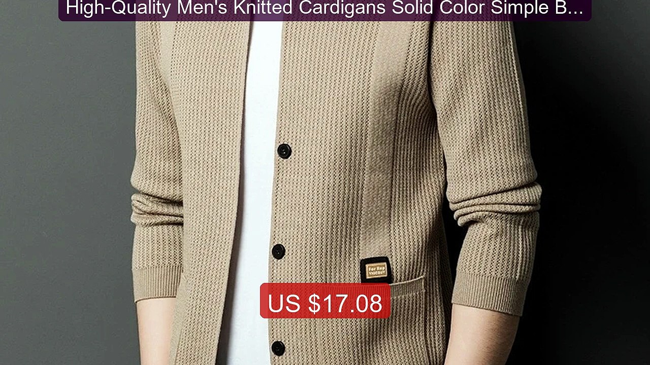 High-Quality Men's Knitted Cardigans Solid Color Simple Bus... -- Top Pick 2026 | Unbeatable Price!